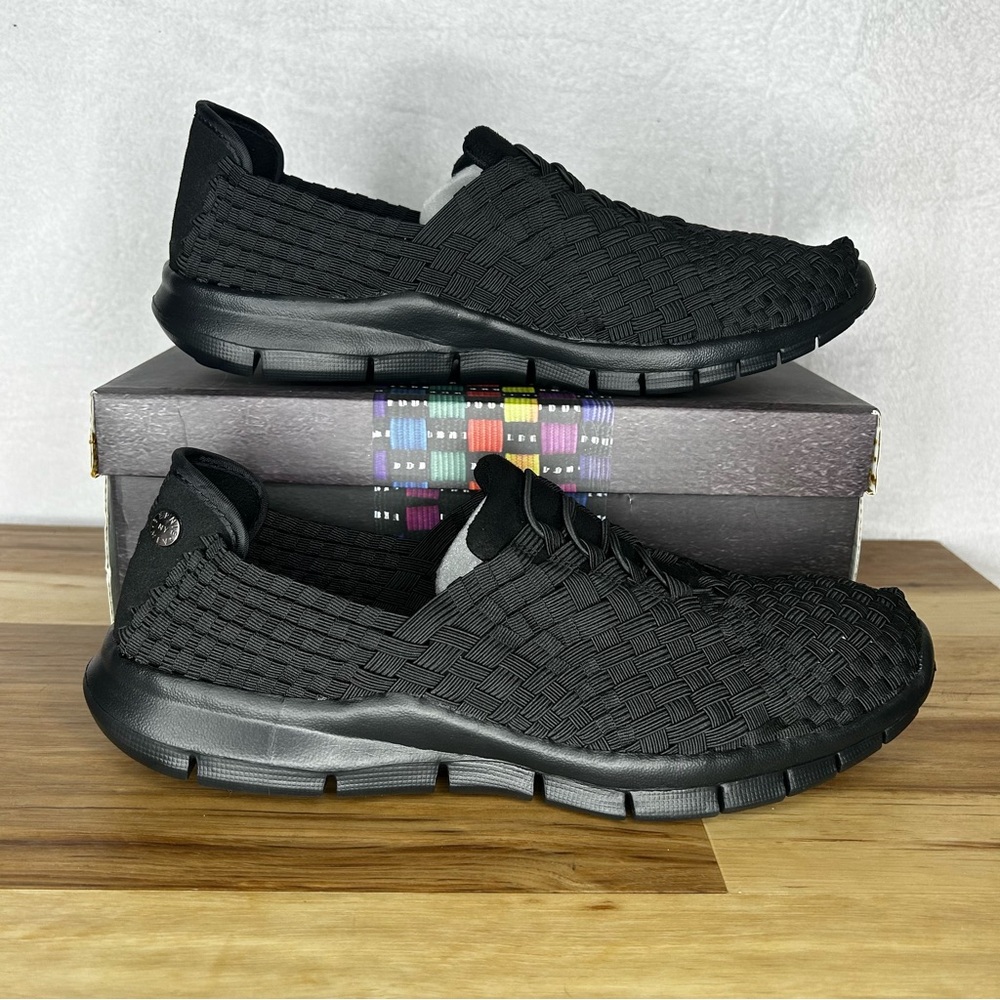 bernie mev. Black Woven Men's Loafers